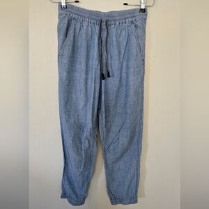 Point Sur By J. Crew Seaside Blue Cotton Drawstring Jogger Pants Size 0 Tall